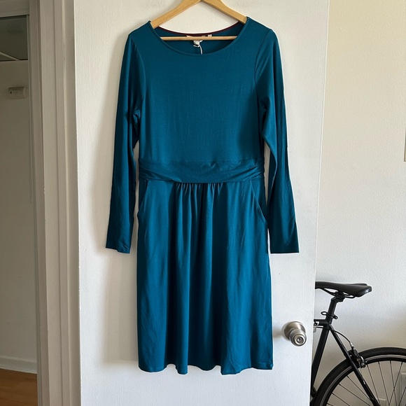 NWT Boden Abigail Teal Long Sleeve Lined Sheath Dress size 10 - Picture 3 of 8